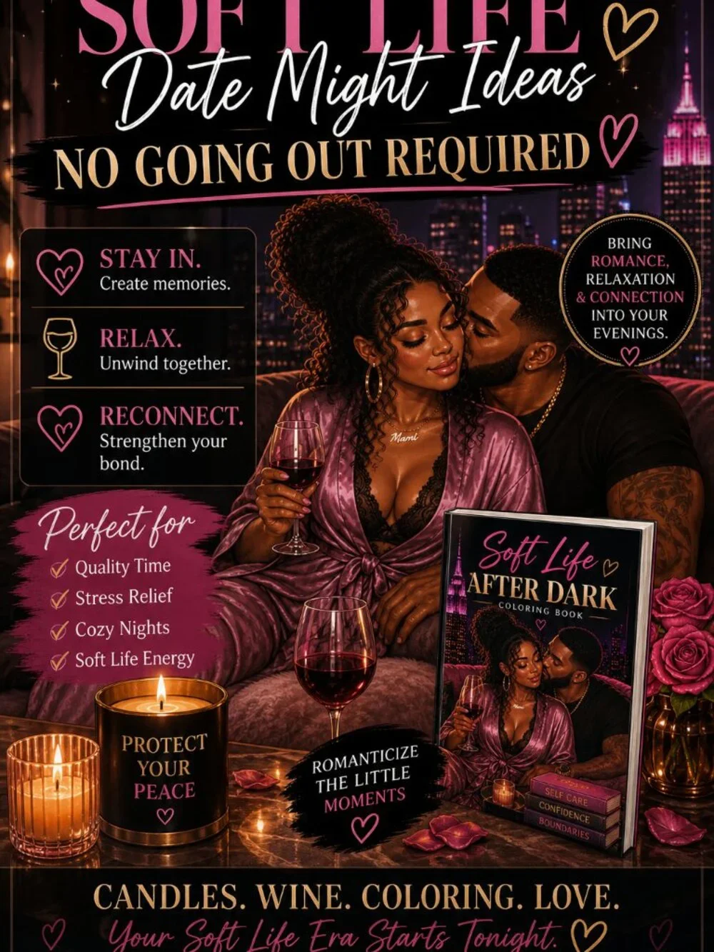 NWT Soft Life After Dark Coloring Book